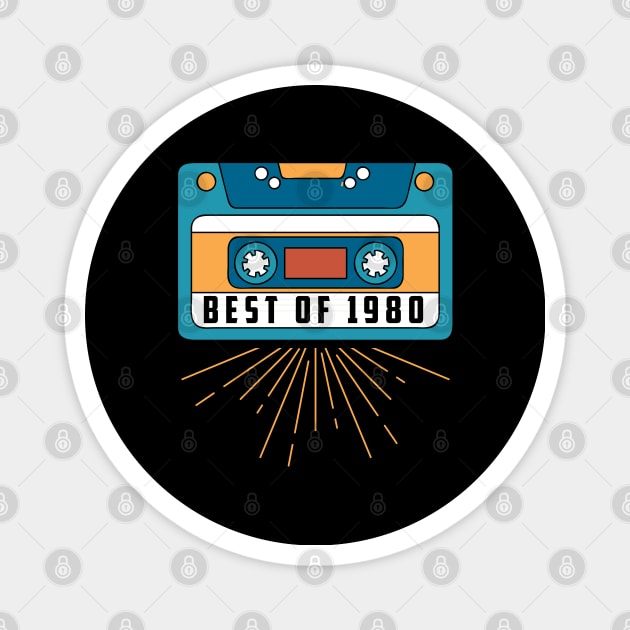 Vintage Best Of 1980 40 Years Birthday Cassette Magnet by TeddyTees